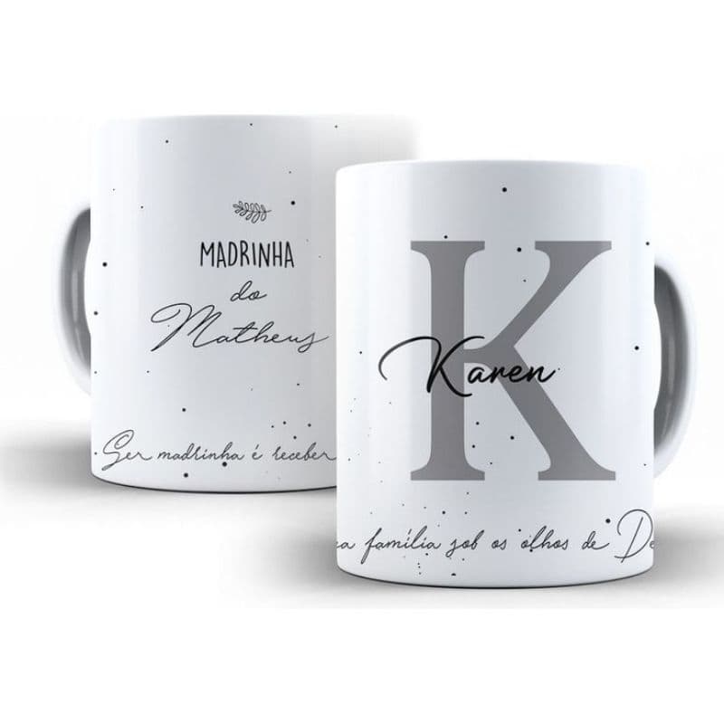 Caneca com Letra Inicial e Nome Personalizado | Presente Exclusivo l Datas Especiais