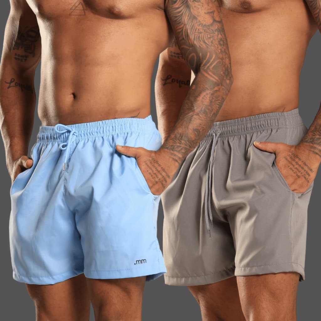 Kit 2 Bermuda Masculina Short Tactel Elastano Mauricinho Fit Leve