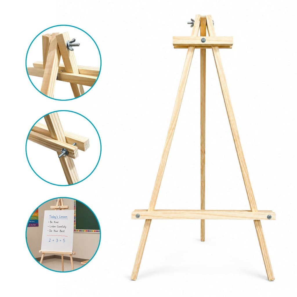 Cavalete Madeira 100cm 1 Metro Pinus Suporte Para Quadros Placas Lousa Decoração Eventos Casamento