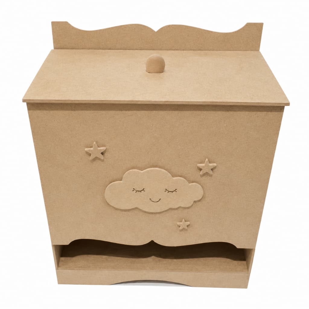 Porta Fraldas para kit Higiene Bebê Nuvem MDF cru Decoração Quarto Bebê