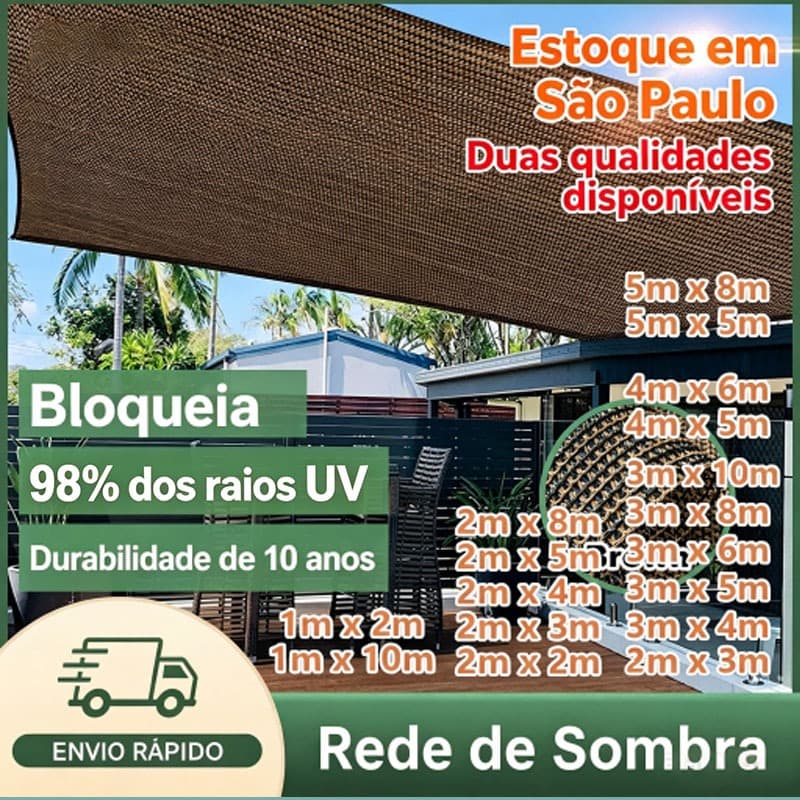 Cobertura Sombrite castanho /Amarelo castanho Tela Sombreamento 98% para Garagem Instalação Rápida Vários tamanhos top