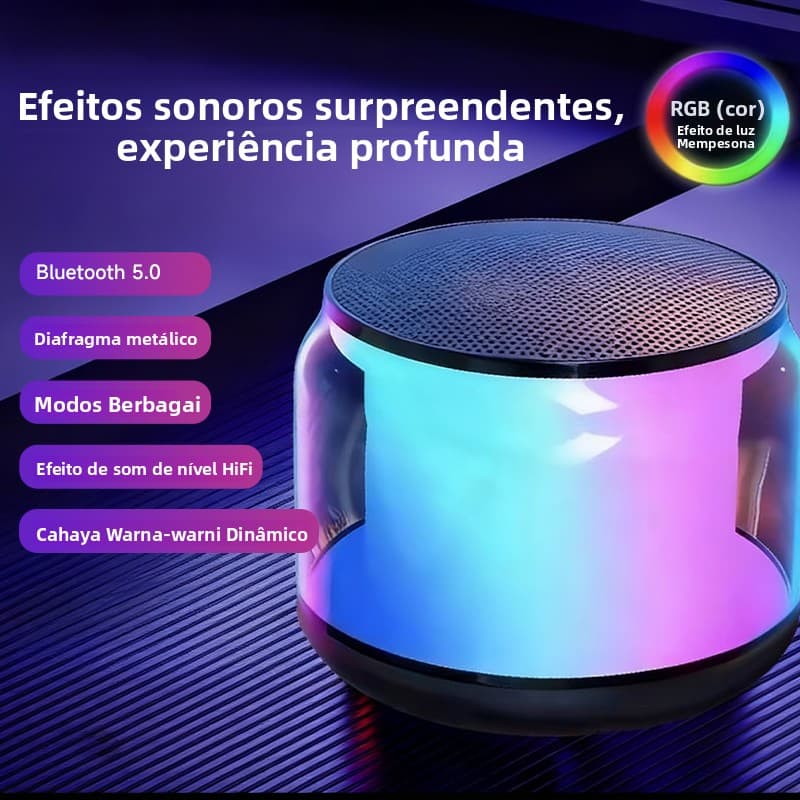 Alto-falante Bluetooth com suporte para conexão Wi-Fi, vários modos de reprodução, Bluetooth 5.0 e som de alta qualida