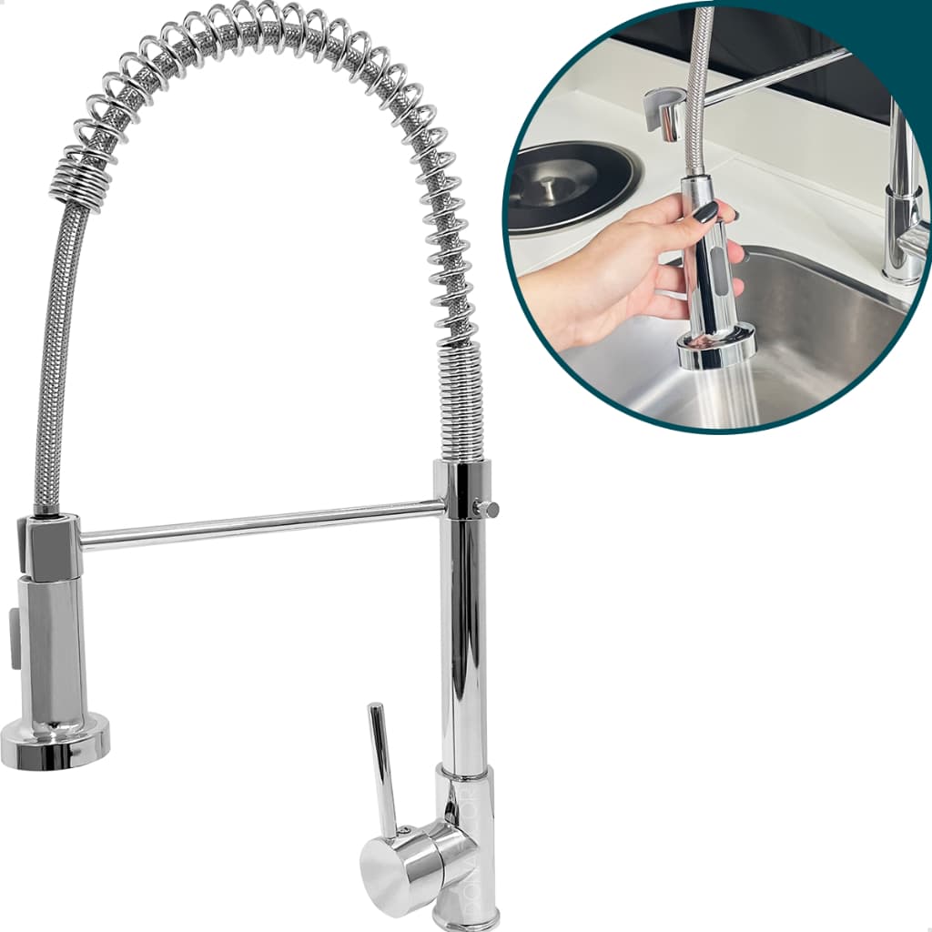 Torneira De Cozinha Gourmet Cromada Inox 304 Quente E Fria Torneira Monocomando Bica Alta Misturador