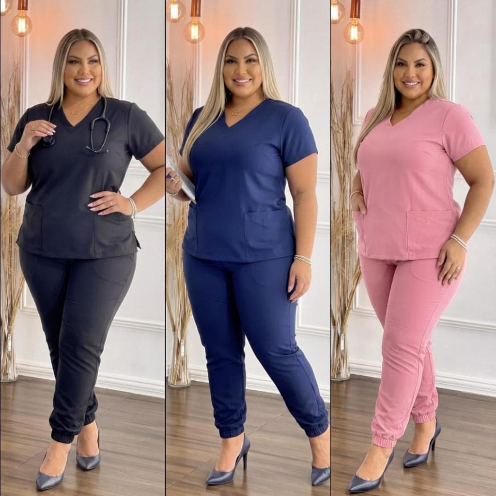 Conjunto Pijama Cirúrgico Amora Hospitalar Scrub Plus Size