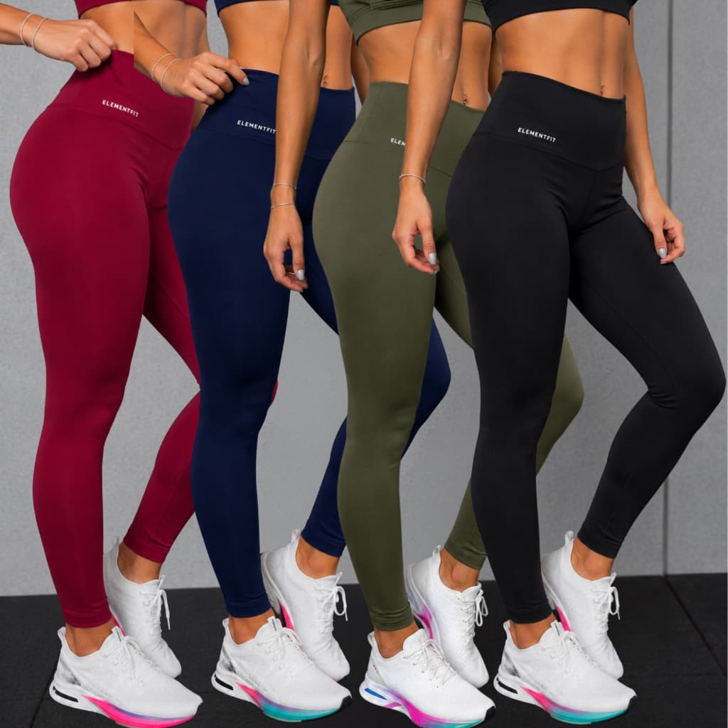 Kit 4 Calça Legging Básica Casual Suplex Feminina Fitness