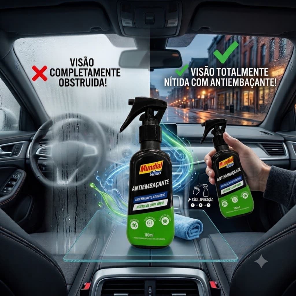 Spray Antiembaçante Automotivo Vidros Parabrisa Carro Moto Espelho Uso Geral 100ml