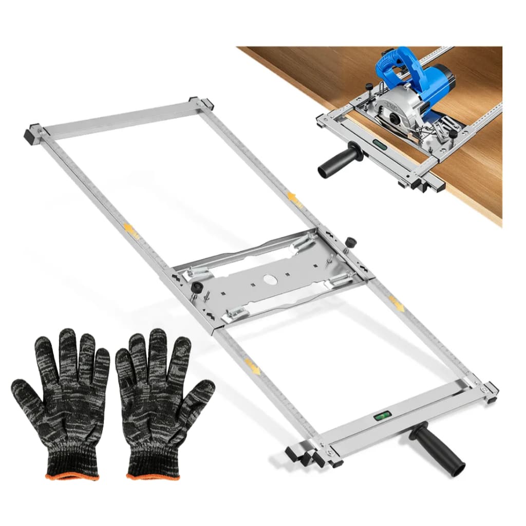 Guia de esquadria 0-75cm para serra circular - Estrutura reforçada, fácil fixação, kit c/ luva