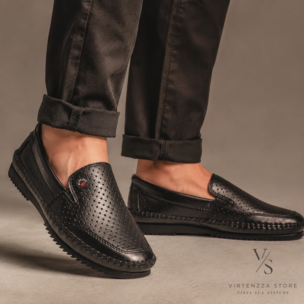 Mocassim Masculino Confortável em Couro Legítimo Macio | Casual | Leve | Não Machuca o Pé