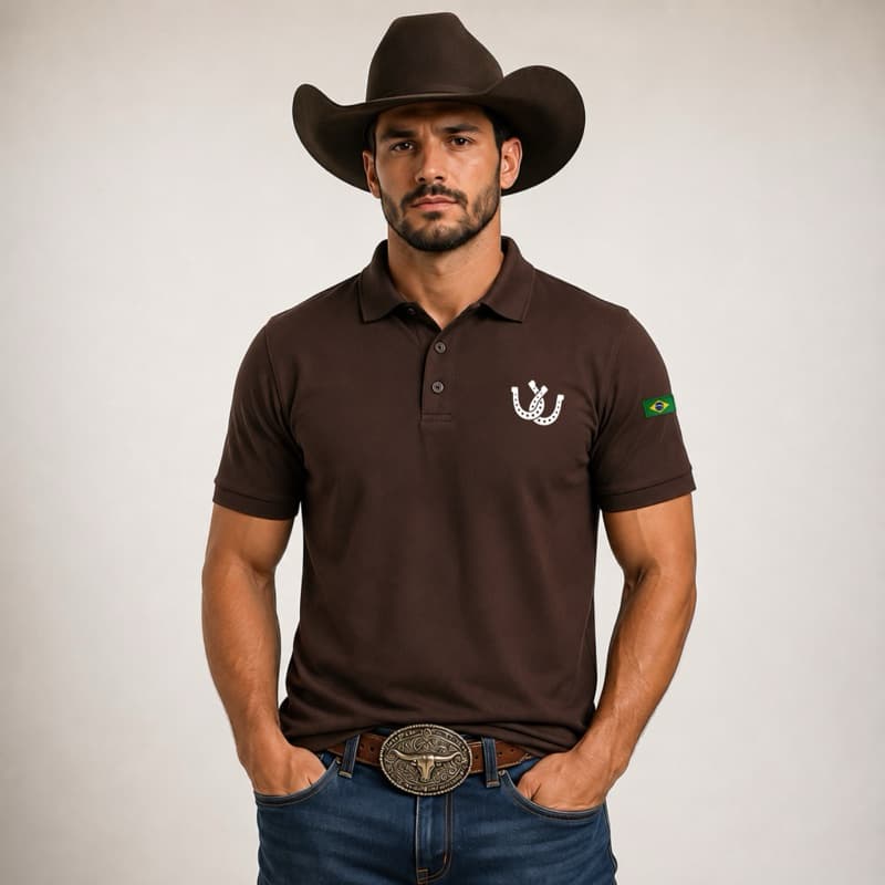 Camiseta Country Camiseta Polo Ferradura Masculina Camiseta Camisa Trabalho blusas Masculinas