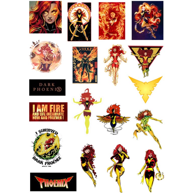 Adesivos Stickers Fênix Negra Dark Phoenix X-men