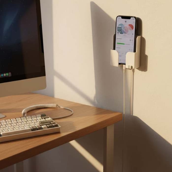 Suporte de Controle/Celular para Carregamento na Parede | Organizador para Carregar Celular | Porta Celular para Tomada