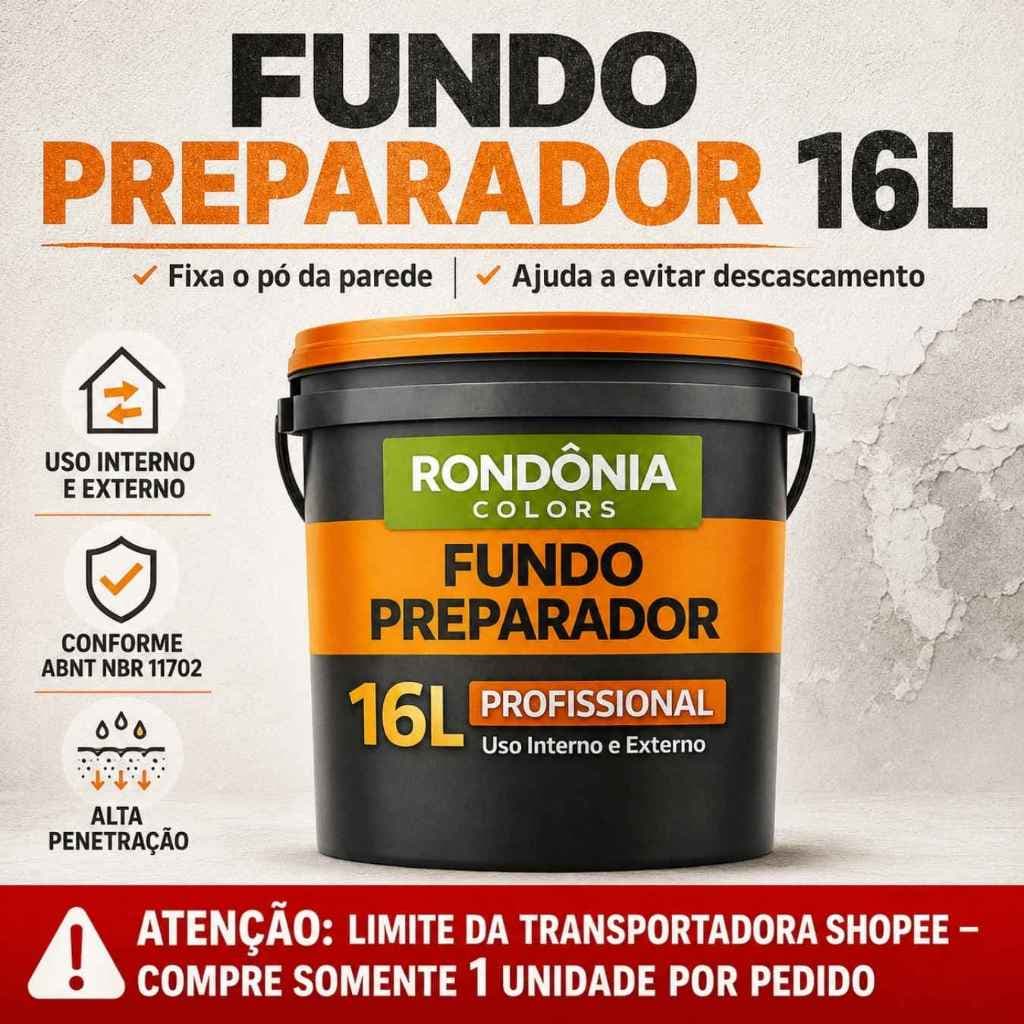 Fundo Preparador Incolor Parede 16/3,6L Tinta Acrílica Base Água Selagem Fixador Melhora Aderência