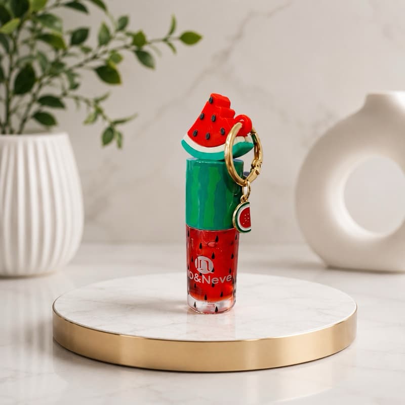 🍉 Lip Gloss Melancia com Chaveiro Decorativo – Lua & Neve
