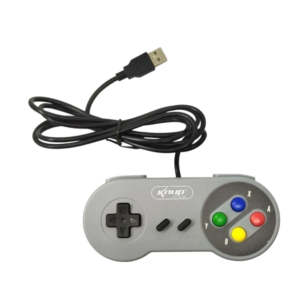 Controle Gamer Joystick Retro 16 Bits Conexão Usb Pc Kp3124 Para Jogos Retrô Snes