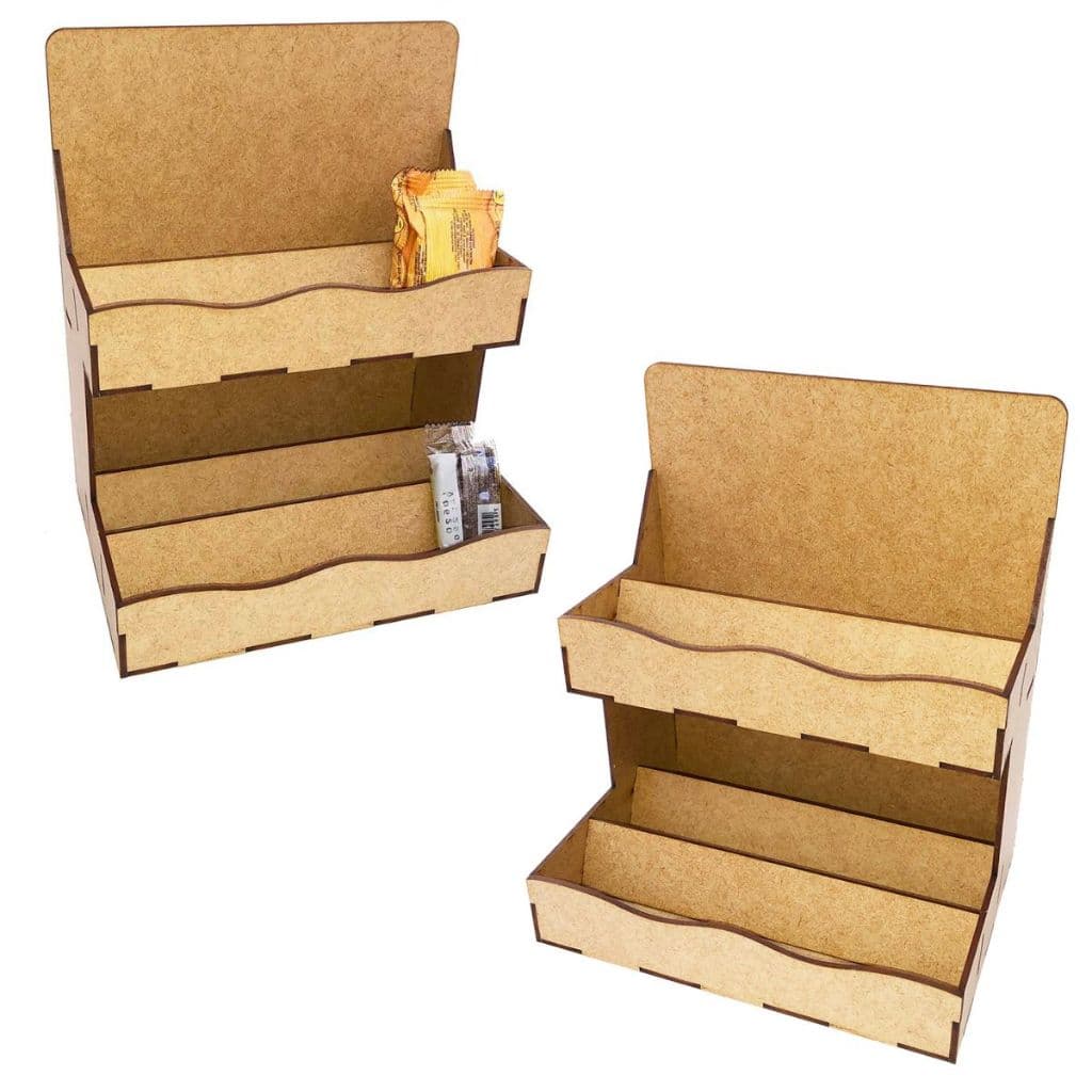 Kit 5 Display expositor de balcão 21x25 cm mod 76007 porta doce palha card palheiro barrinha mdf