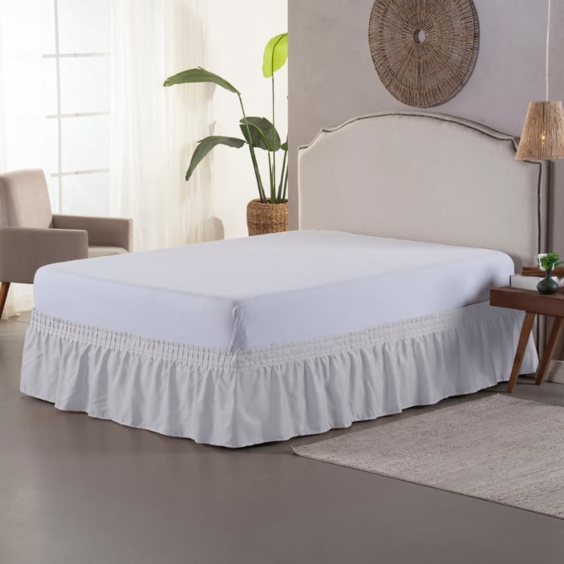 Saia Box Ajustavel com elastico babadinho P/camas box solteiro Casal, Queen Size E King Size