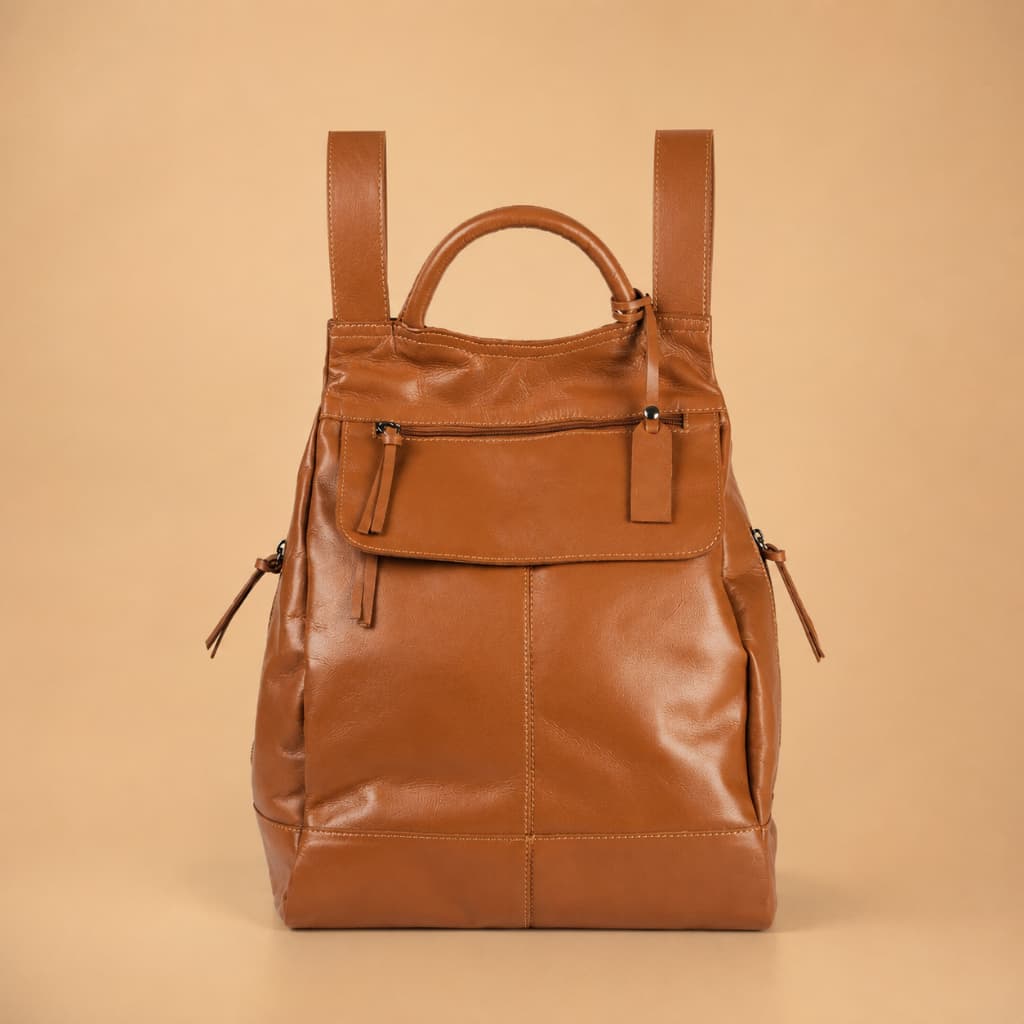Mochila de Couro Legítimo Anti-Furto Malu 7 litros: Segurança e Estilo Premium