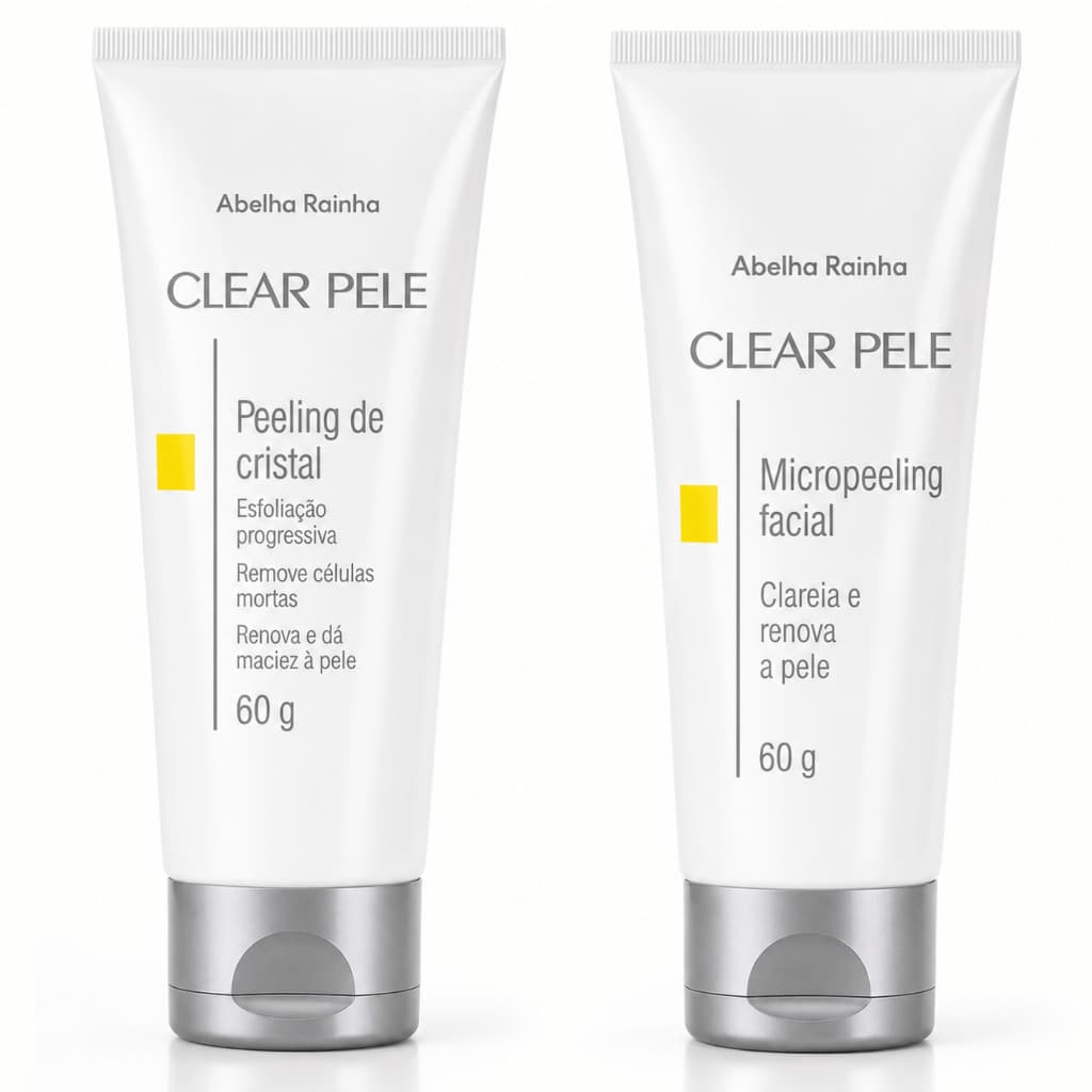 Kit Peeling de Cristal + Micropeeling Facial Clear Pele 60g Abelha Rainha