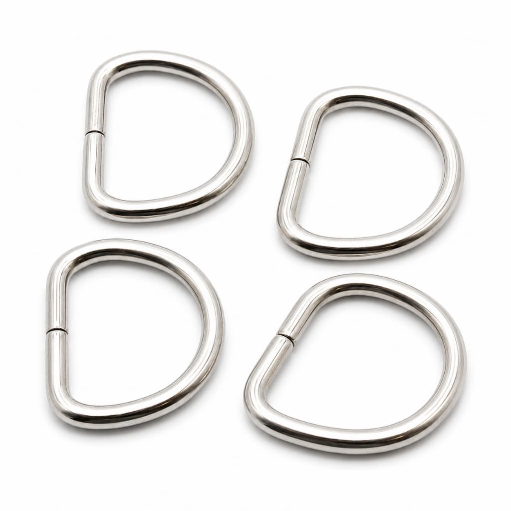 Meia Argola Níquel 20mm Ferragem Bolsa Crochê Chaveiro Artesanato Costura Carteira Pasta Mochila