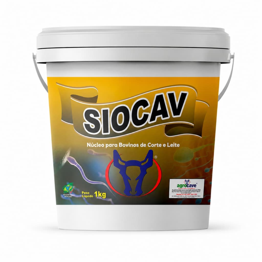 SIOCAV Núcleo Mineral Vitamínico para Bovinos de Corte e Leite com Vitamina E e Probiótico 1kg a 5kg
