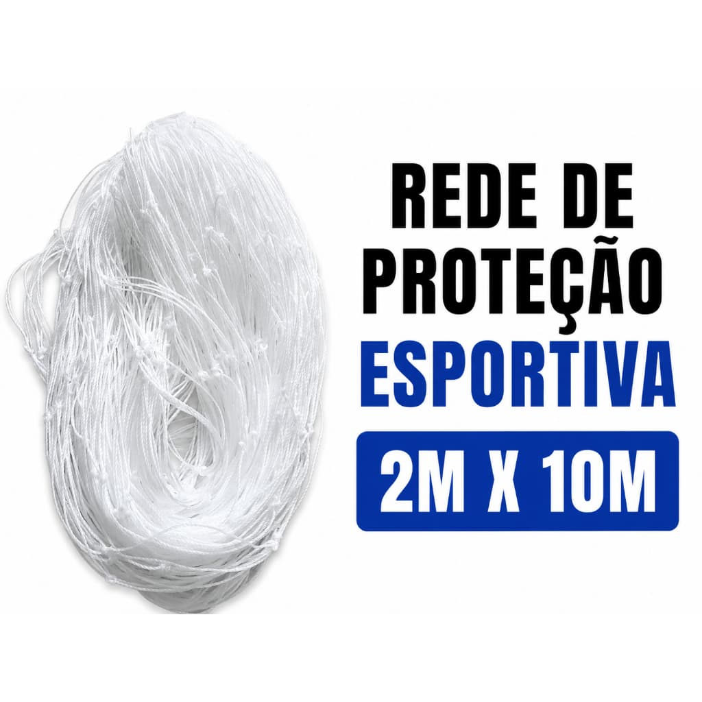 Rede De Proteção Esportiva, Vôlei, Basquete, Futebol 2m x 10m + Corda