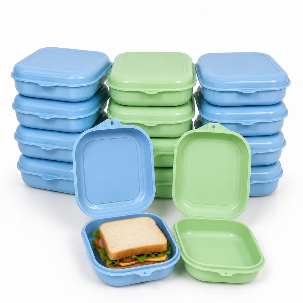 Kit 12 Porta Lanche Sanduicheira Plástica Bpa Free Atacado Lancheira Escolar Plástico Lembrancinha Escola