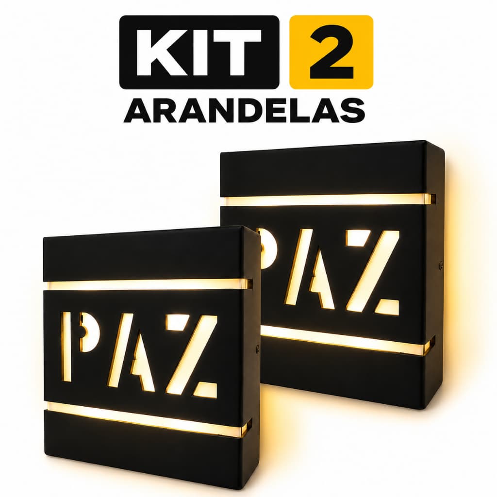 Kit 2 Arandela Parede Muro Luminária Externa Interna Slim