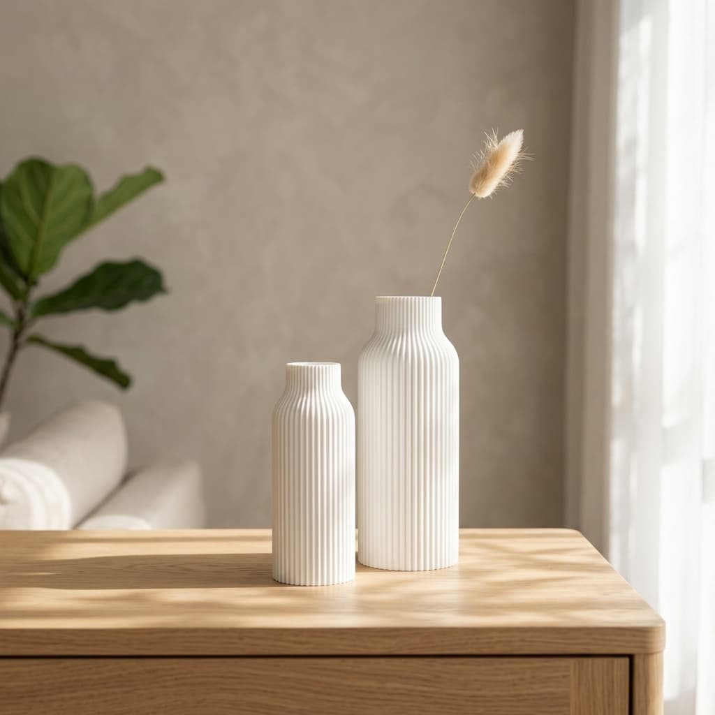 Conjunto de Vasos Decorativos Canelados Estilo Nórdico Para Decoração De Interiores Quarto Sala Aparador Escritório