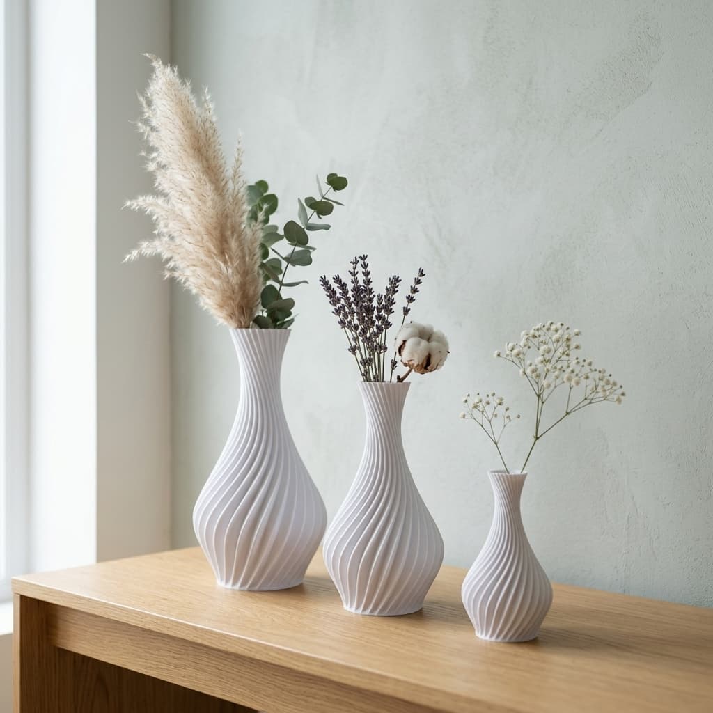 Conjunto De Vasos Decorativos Espiral Modernos Geométricos Para Decoração De Sala E Escritório Mesa Lavabo