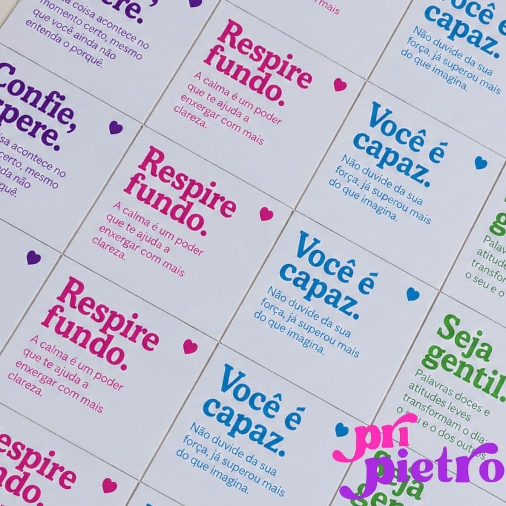 Mini Cartões de Agradecimento para Clientes com Frases Motivacionais 4x4cm Pronta Entrega