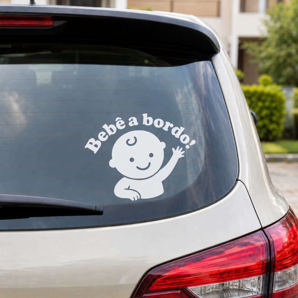 Adesivo Automotivo Bebê a Bordo Carro Vidro Traseiro