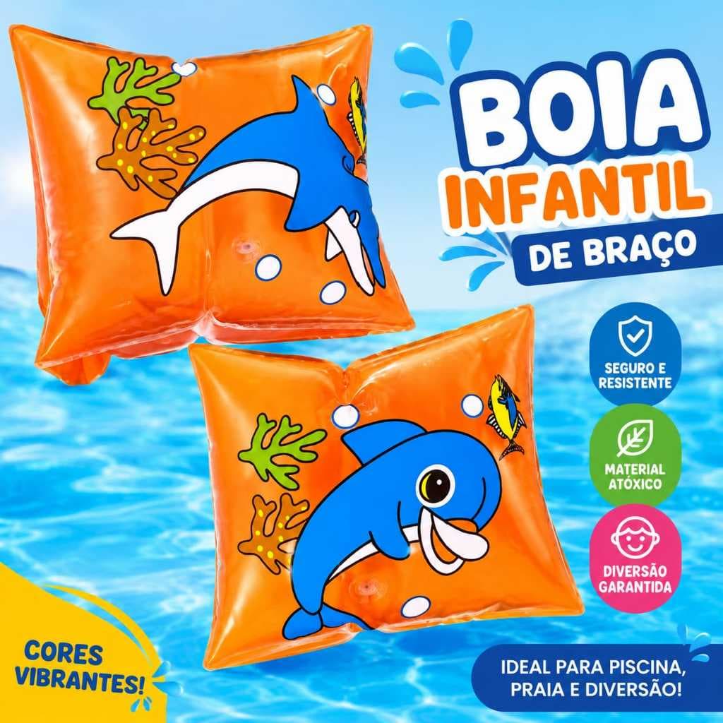 Boia de Braço Infantil Personagens  Kit Boias para Piscina Praia Natação Boias Infantil Salva Vidas