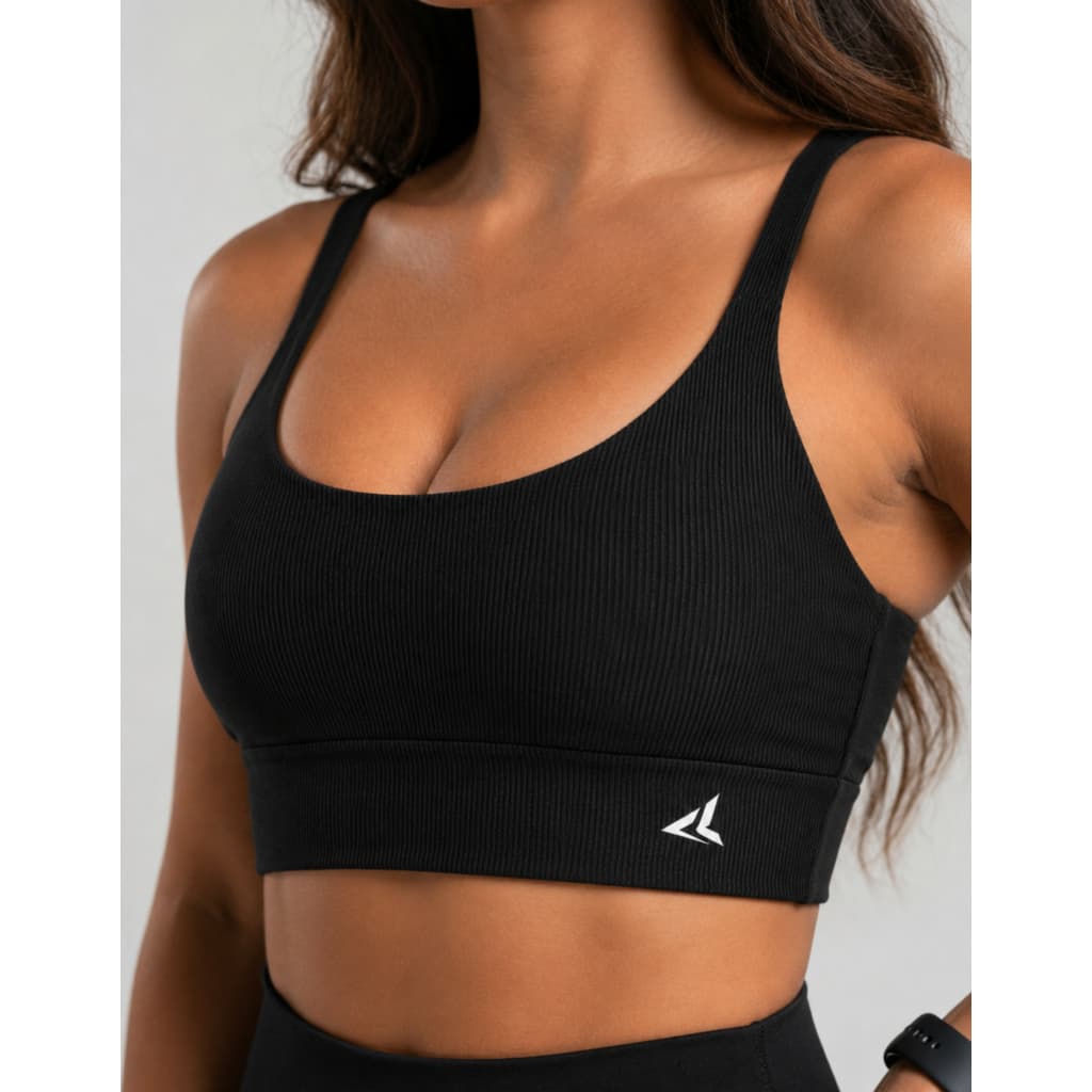 Top Fitness Ginástica Canelado Sustentação Cropped Treino  Corrida  Poliamida Premium Sutiã Esportivo