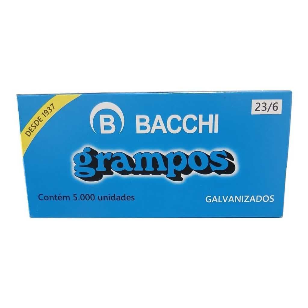 Grampos Bacchi - 23/6 - galvanizados com 5000 grampos para grampeadores manuais.