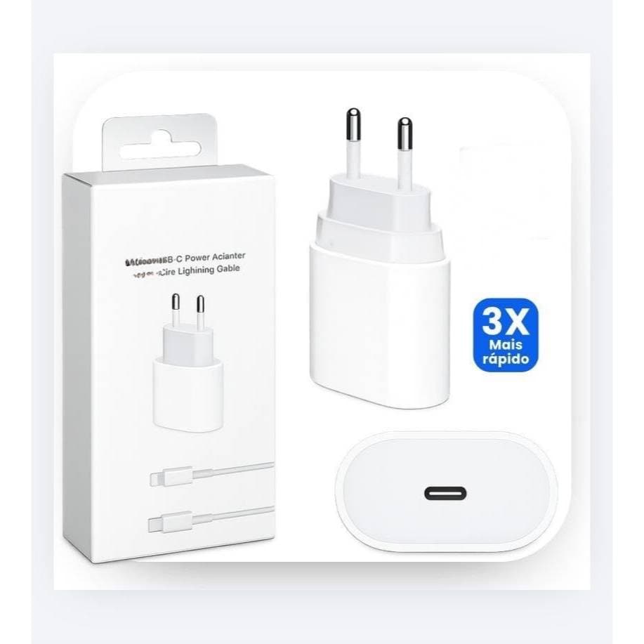 Kit Carregador Turbo De iPhone Fonte com Cabo Carregamento  Rápido 35 W Samsung Qualidade Leve Forte