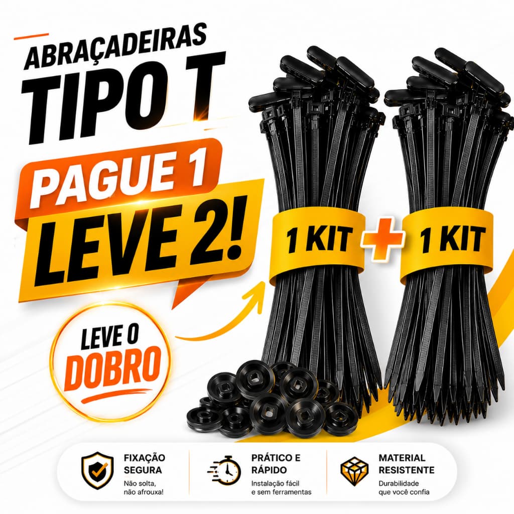 Abraçadeira Universal Presilha Para-choque>Para-lama Carro e Moto Kit 10/20/50/100/200 unid.