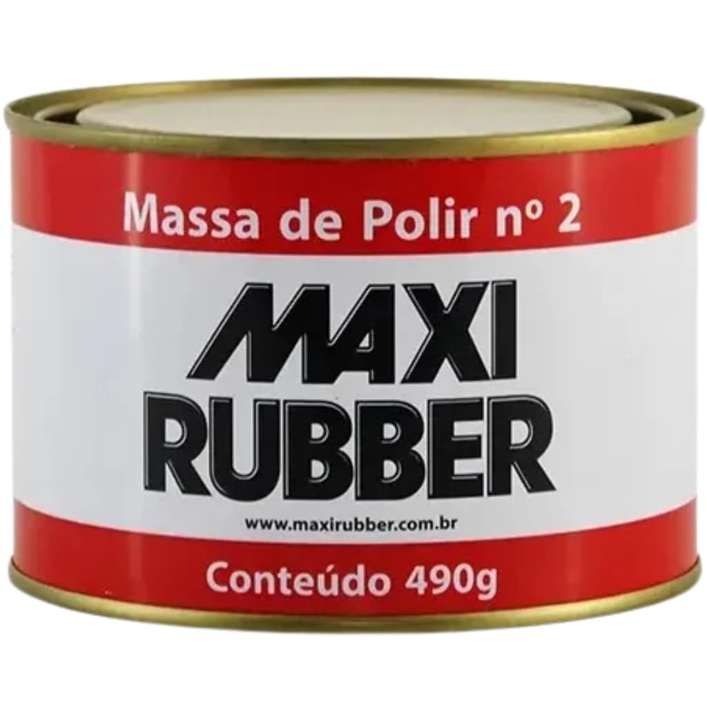 Massa De Polir No 2 Maxi Rubber 490g Original Para Pintura Automotiva Metais Eletrodomésticos