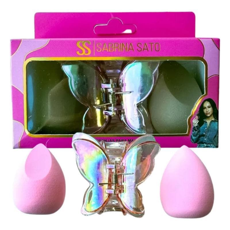 Kit Sabrina Sato 2 Esponjas de Maquiagem + Presilha