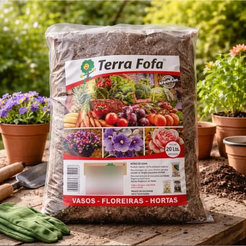 Terra Adubada Dubom 20l 10kg Ideal Hortas Vasos E Jardins