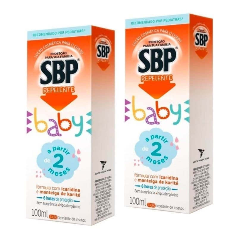 Loção Repelente Corporal para Bebê SBP Baby - Sem Fragrância, Hipoalergênico, Proteção de 6 Horas