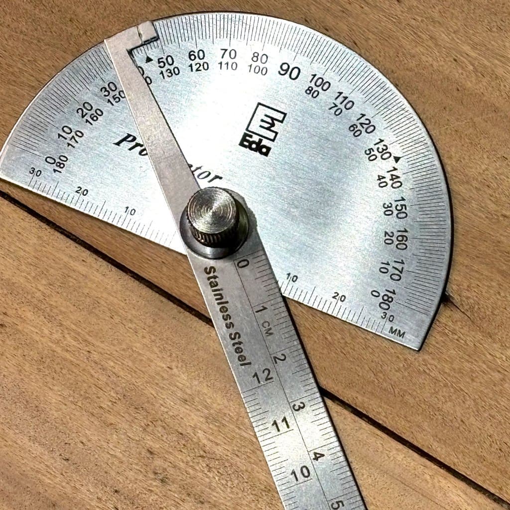 Transferidor De Grau 0-180 Graus Aço Inox Com Régua 14cm Eda