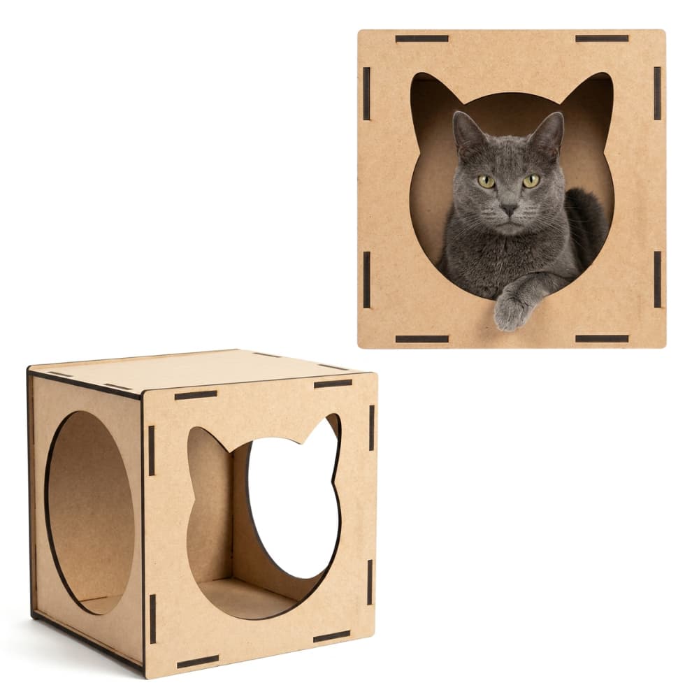 Toca para Gato Casa Decorativa Cubo 30cm Cat House Playground Felino Resistente