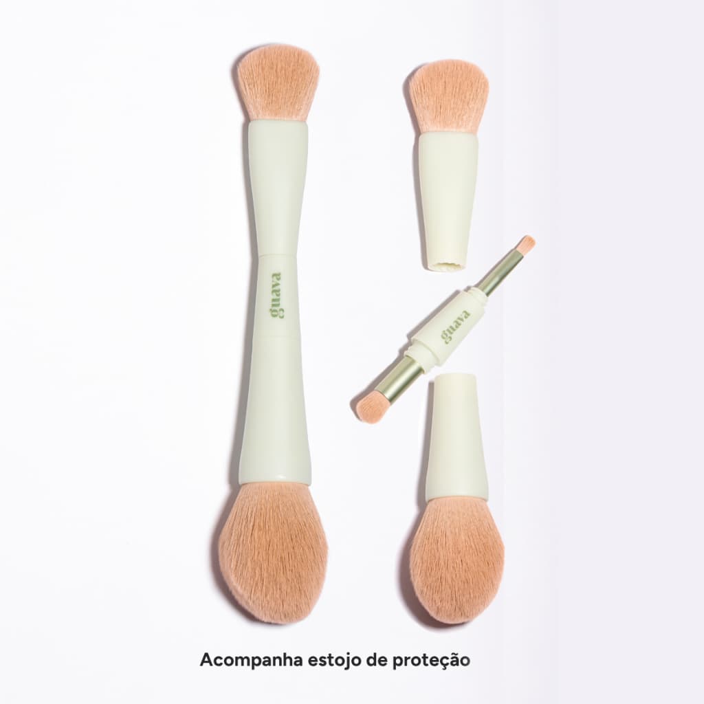 Pincel de Maquiagem 4 em 1 Essencial  - Guava