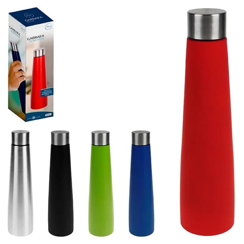 Garrafa Térmica Squeeze Slim Aço Inox 800ml