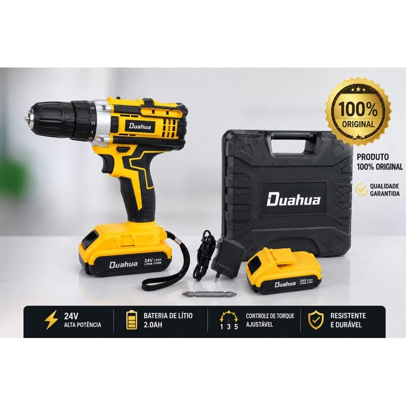 Parafusadeira Furadeira Sem Fio 48V com Mandril Automático 3/8