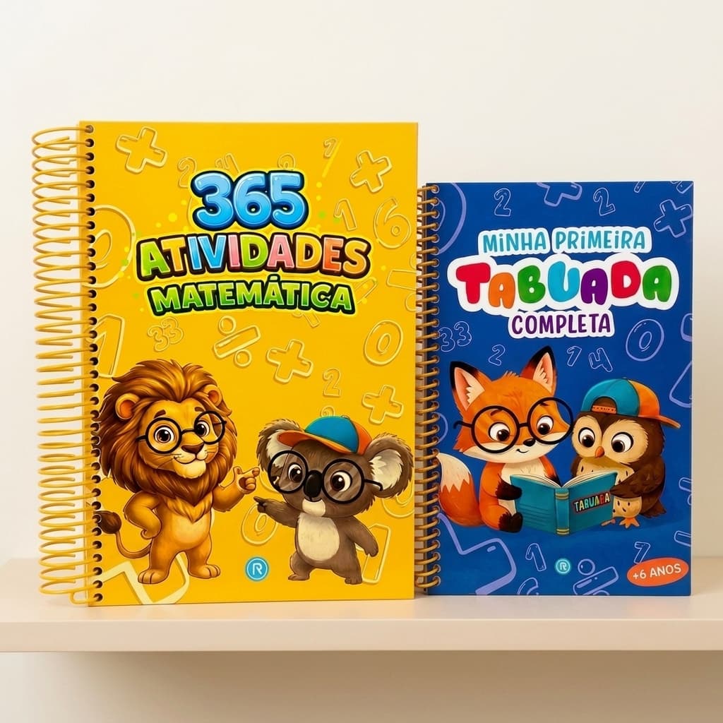 Kit 2 Livros 365 Atividades Matemática + Tabuada Completa Infantil Atividades Crianças