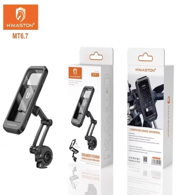 Suporte Magnético para Celular Moto e Bicicleta H'Maston MT6.7 Universal 360° Resistente à Água