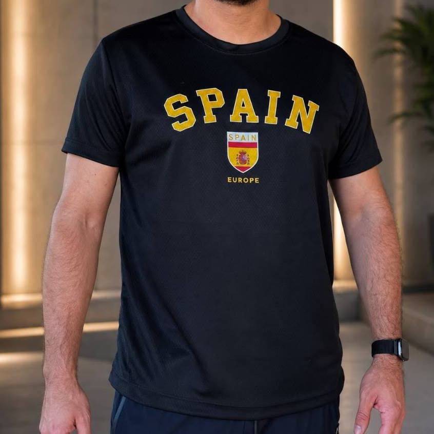 Camiseta Dry Fit Masculina Espanha Finalista Copa do Mundo Futebol Campeã Seleção Spain Tecido Respirável Original