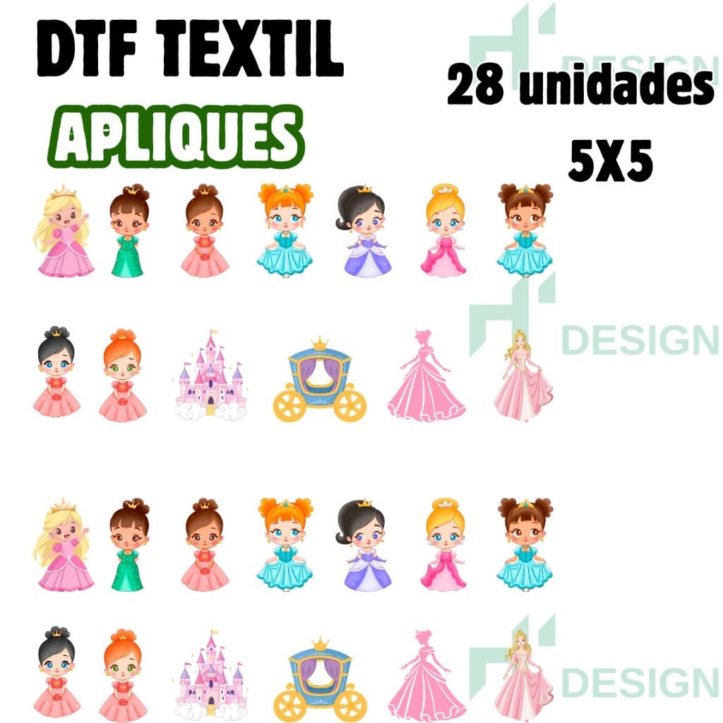 Apliques Termocolantes DTF Textil Apliques Prontos 5x5 Para Tecidos Envio Rapido Modelo REF:148