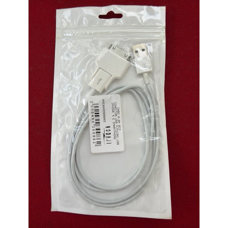 Cabo Usb Para iPhone 3 4 4s 5 iPad De 1 Metro